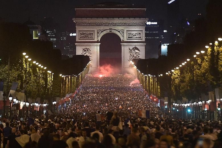 Tens of thousands of people around the Arc de Triomphe celebrating France's 1-0 World Cup semi-final victory over Belgium. Les Bleus now have the opportunity to emulate their 1998 triumph on Sunday.