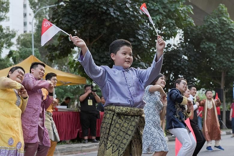 The Punggol North Racial and Religious Harmony Street Parade yesterday featured dance performances, heritage exhibitions and cultural booths. About 10,000 residents attended the event.