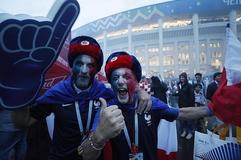 Ecstatic French supporters outside the Luzhniki Stadium after the final.
