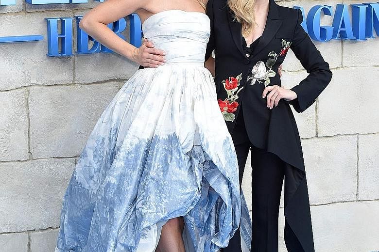 Mamma Mia! Here We Go Again stars Lily James (left) and Amanda Seyfried at its world premiere in London on Monday.