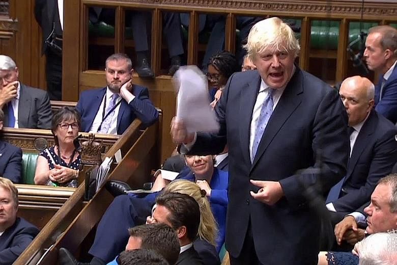 Mr Boris Johnson speaking in the House of Commons in London yesterday. He tore apart Prime Minister Theresa May's strategy, calling it "Brexit in name only", and appealed to lawmakers to "save Brexit".