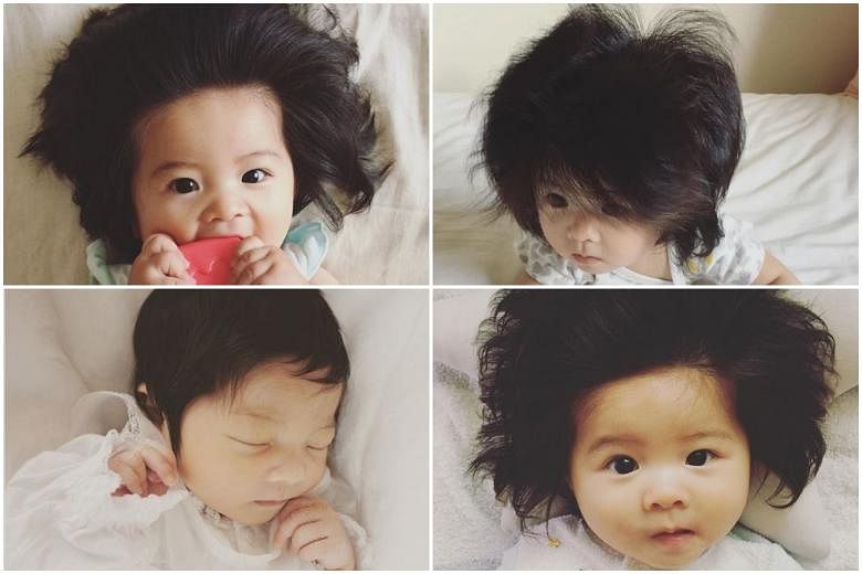 7-month-old Japanese girl with full head of thick hair becomes latest  Instagram sensation | The Straits Times
