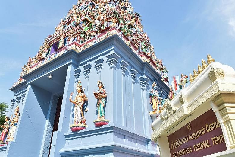 Thian Hock Keng temple in Telok Ayer will get money to repair its roof. The Sri Srinivasa Perumal Temple in the Farrer Park area will have its sculptures restored, among other works. Cracks on the gable end walls of Al-Abrar Mosque will be repaired, 