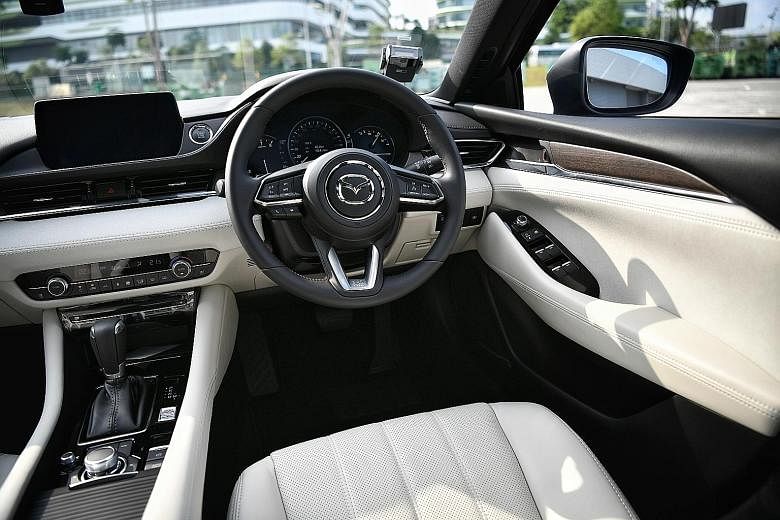 The Mazda 6 has new features, such as a 360-degree camera system, LCD instrumentation and an eight-inch infotainment touchscreen with easy functionality.
