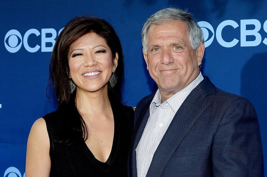 Leslie Moonves married Julie Chen (both left) in 2004, when she was co-host of CBS' Early Show.