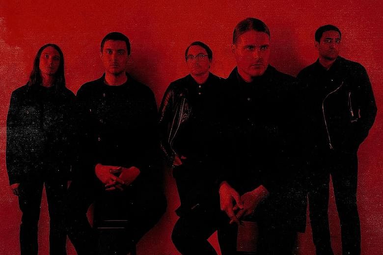 American band Deafheaven are made up of (from left) Chris Johnson, Daniel Tracy, Kerry McCoy, George Clarke and Shiv Mehra.