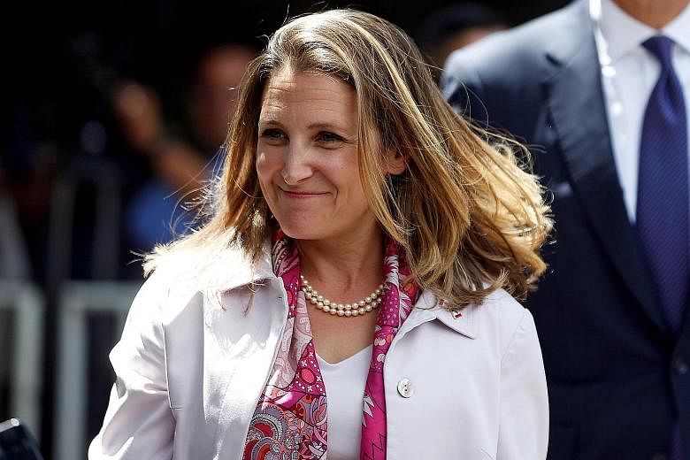 Authoritarianism is threatening the rules-based order in many places, said Canadian Foreign Minister Chrystia Freeland.
