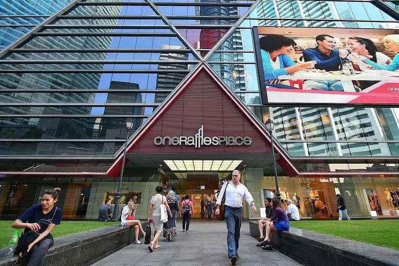 OUE C-Reit said it faced lower retail revenue in the second quarter from One Raffles Place shopping mall as a result of "transitional vacancy from the departure of an anchor tenant".