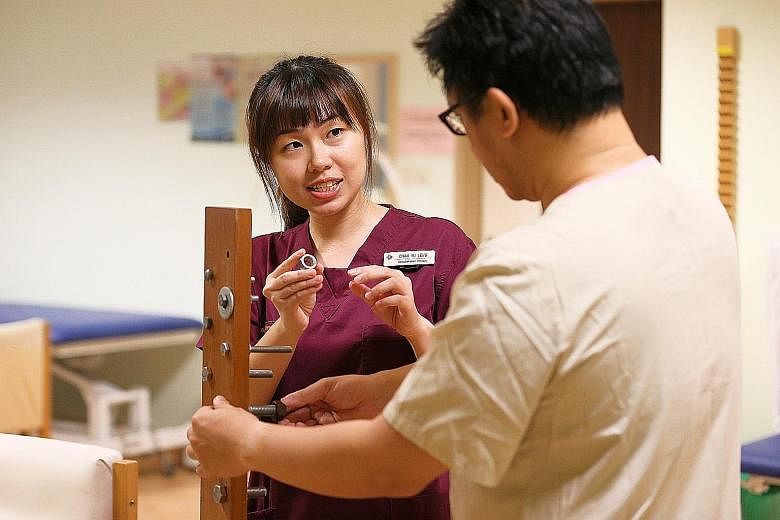 Occupational therapist Chan Yu Leng works with stroke patients to help them get back to their normal lives.
