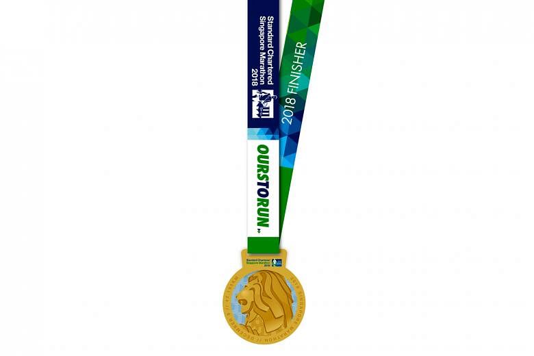 This year's Standard Chartered Singapore Marathon (SCSM) will have a bigger and bolder medal for this year's 42.195km race. Organisers Ironman yesterday unveiled the new medal design, their first gold-plated medal, 20 per cent bigger than last year's