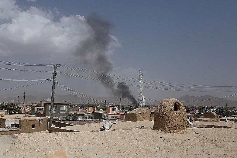 US forces launched air strikes yesterday to counter a major Taleban assault on Ghazni.