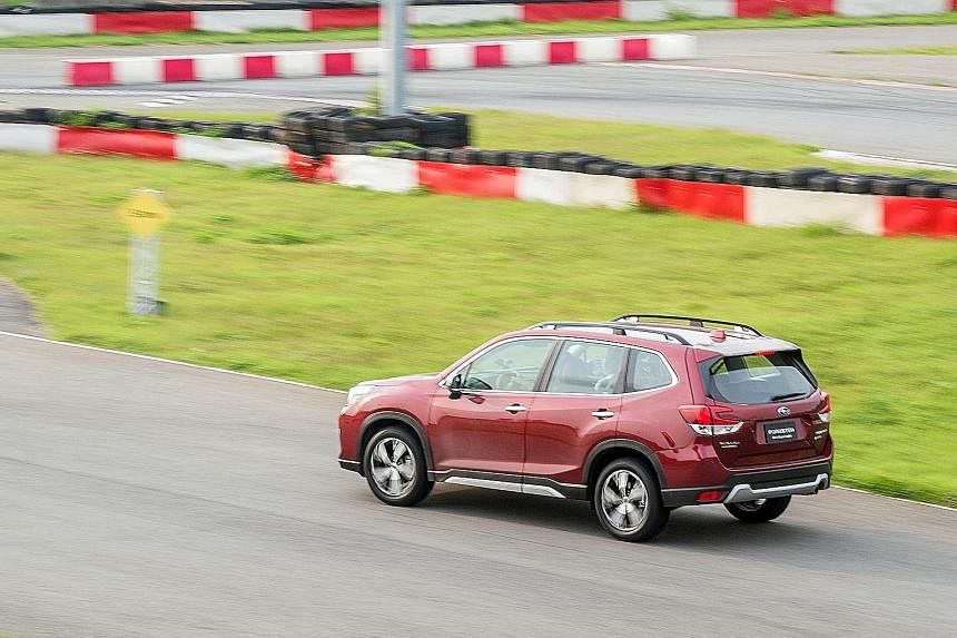 The Subaru Forester has a brake-based torque vectoring system that allows for surprisingly aggressive cornering speeds.