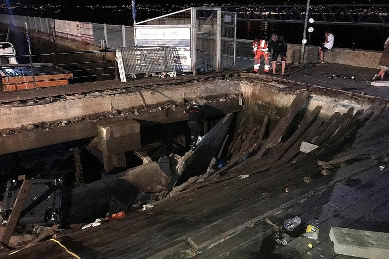 The sudden collapse of part of a wooden promenade during a music festival in Spain left more than 260 people injured, five of them seriously. The seafront platform, which was 30m long by 10m wide, was packed with people watching a rap artist in the n