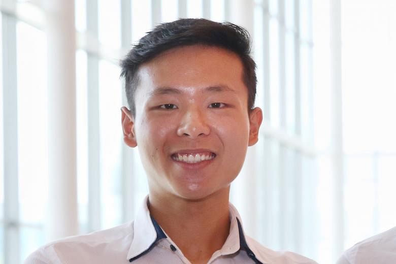 From top: Singapore Poly graduates Chryston Chua and Neo Yizhe are among five teams that won the Lee Hsien Loong Interactive Digital Media Smart Nation Award, which recognises polytechnic students for their efforts.