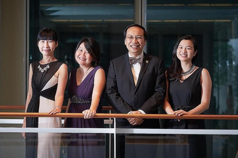The IMH team that won the National Clinical Excellence Team Award include (from left) Ms Chan Mei Chern, head of operations; Ms Geraldine Wong Cheng Im, team leader; Associate Professor Daniel Fung Shuen Sheng, programme director; and Ms Grace Li Jia