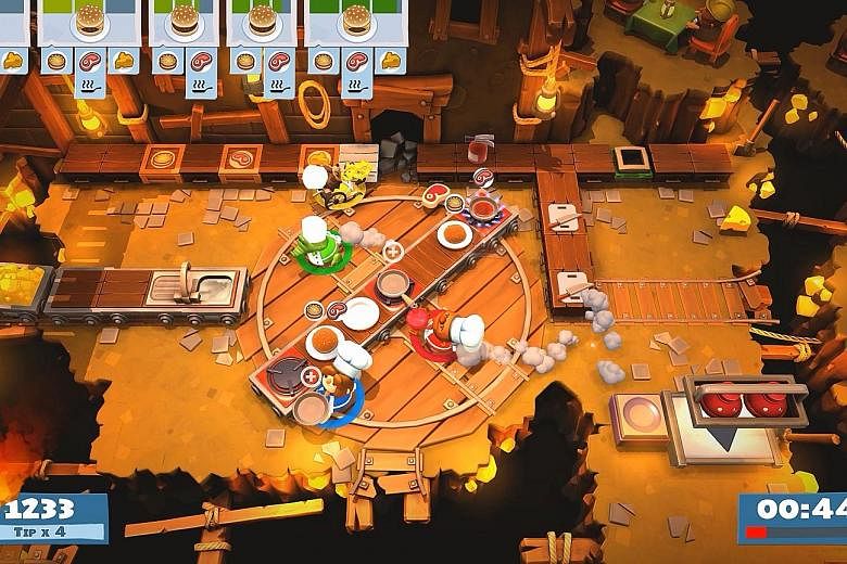 Overcooked 2 includes the ability to toss ingredients to fellow players.