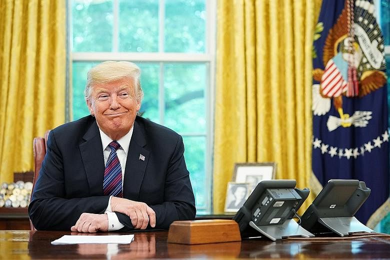 US President Donald Trump having a phone conversation with Mexican President Enrique Pena Nieto over trade on Monday. If talks with Canada are not wrapped up by the end of this week, Mr Trump plans to notify Congress that he has reached a deal with M