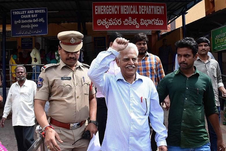 Communist writer and poet P. Varavara Rao, who was arrested on Tuesday in Hyderabad, India, was one of the five activists nabbed.