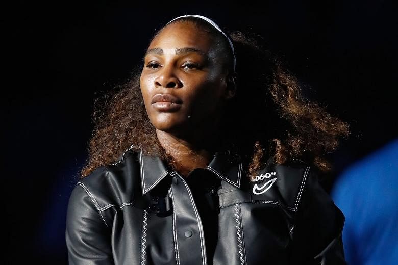 Serena Williams prior to her match against Carina Witthoft, which she won 6-2, 6-2 to set up a clash with Venus.