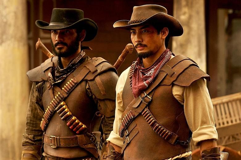 Buffalo Boys stars Ario Bayu (left) and Yoshi Sudarso as cowboy-vigilantes.