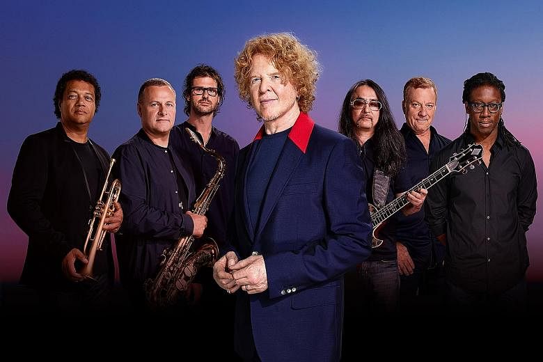 British soul-pop veterans Simply Red, led by singer Mick Hucknall (centre, in blue jacket), will be back to perform their hits in Singapore on Sept 16.