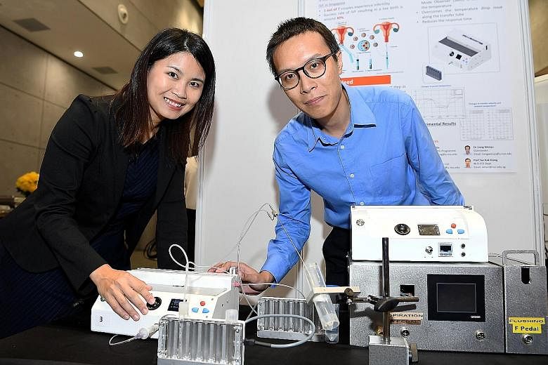 Doctoral student Ng Cailin and research fellow Liang Wenyu have created a unit that can potentially boost IVF success rates.