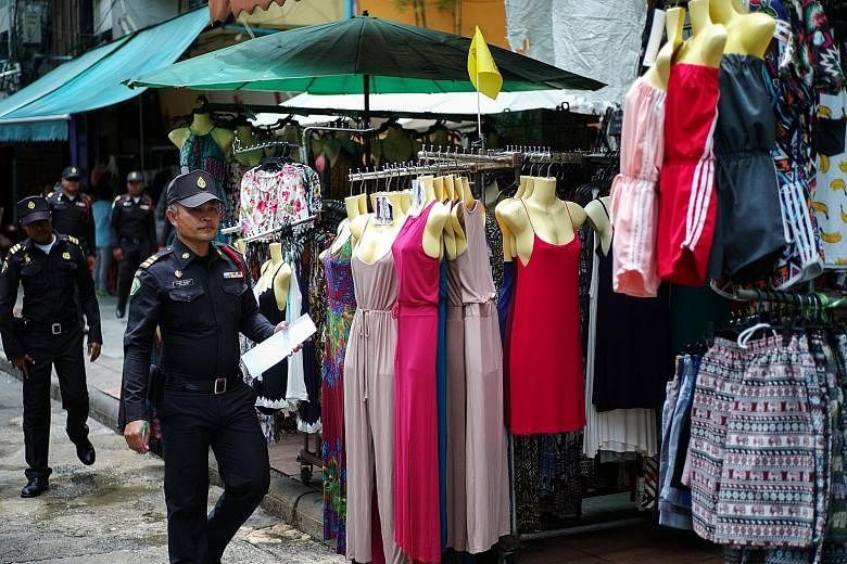 Shops by street vendors in Khao San tourist street in Bangkok are under threat.