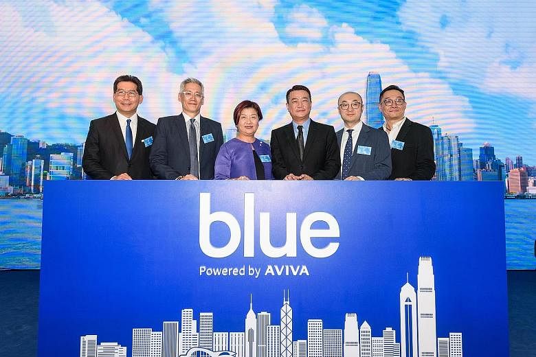 From left: Mr Greg So, independent non-executive director of Blue; Mr Chris Wei, global chairman of Aviva Digital; Ms Carol Hui, executive director, Long Term Business Division of the Insurance Authority; Mr Charles Hung, CEO of Blue; Mr Jie Liu, par