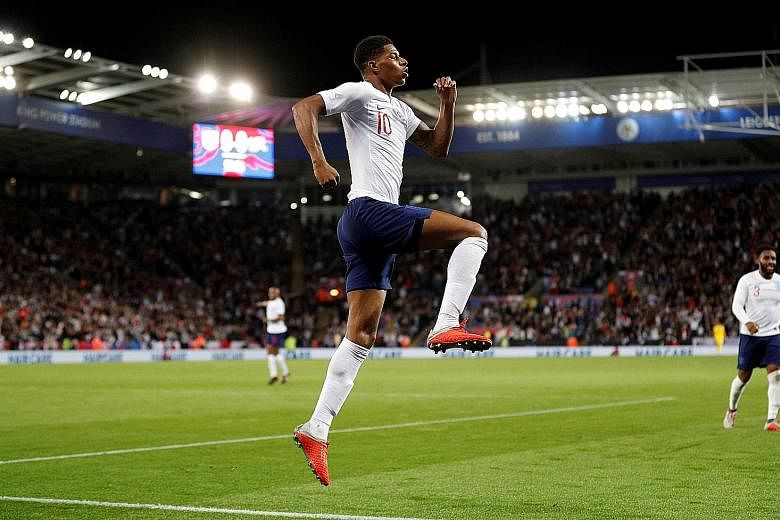 England's Marcus Rashford celebrating after scoring the winner in the 1-0 friendly win over Switzerland. It was also the fifth international goal for the striker, who started the match in place of captain Harry Kane.