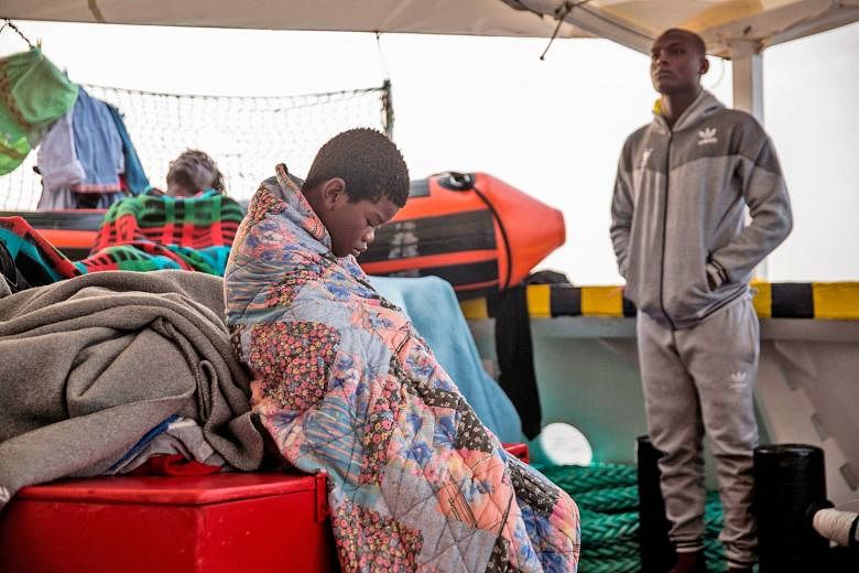 A child from the Central African Republic who was among 59 migrants rescued as they tried to cross the Mediterranean in July. Most of the conflict-hit nation is beyond the control of the government.