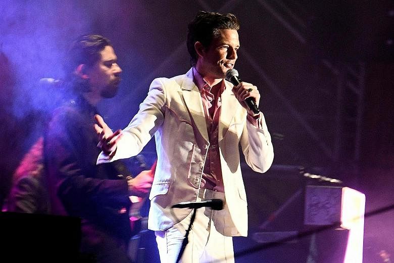 Lead singer Brandon Flowers of The Killers, a headliner at the Formula 1 2018 Singapore Airlines Singapore Grand Prix.
