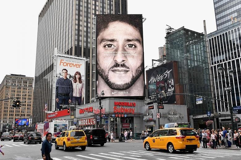 A Nike ad with American football star Colin Kaepernick. The use of Kaepernick could be Nike's way to reclaim some of its edge.