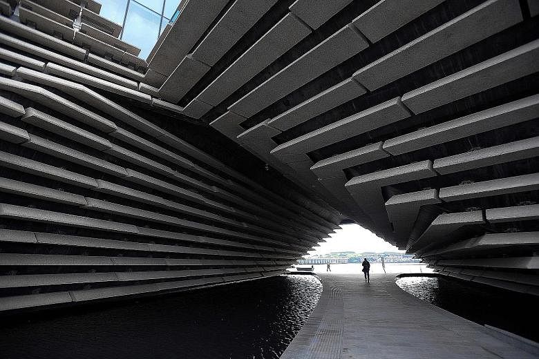 The V&A Dundee museum (left and above) is designed by Japanese architect Kengo Kuma.