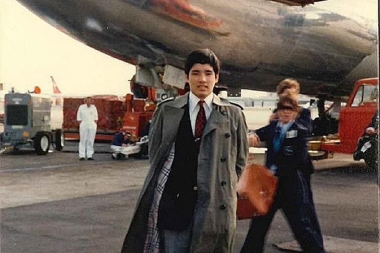 Mr Hori waiting to board a flight from Narita Airport to his high school in Sydney, Australia, when he was in his teens.
