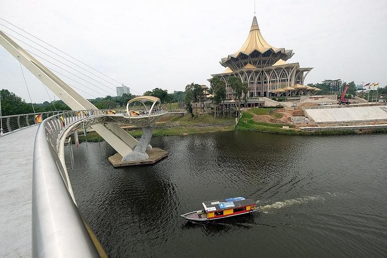 Sarawak's State Assembly building. The state and Sabah have long sought higher oil royalties and more infrastructure development. A renewed demand for state rights has also been spurred by local parties and pacts like Parti Warisan Sabah and Gabungan