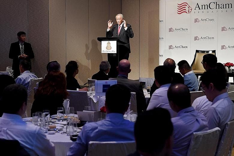 In his speech at the American Chamber of Commerce event yesterday, Defence Minister Ng Eng Hen said new rules will be written as power configurations alter, and "we will have to work to ensure these new rules for Globalisation 2.0... will be open, tr