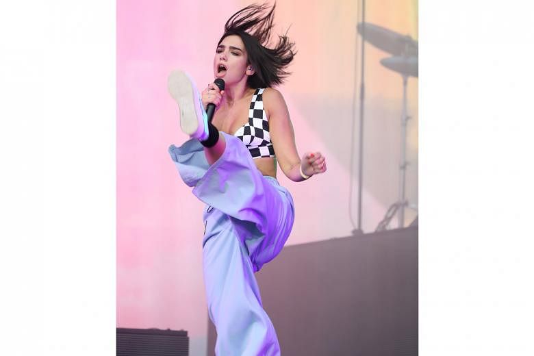 Singer Dua Lipa performed at the Formula 1 2018 Singapore Airlines Singapore Grand Prix concert at the Padang on Sunday.