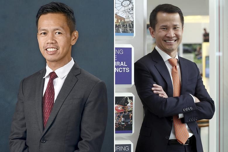 Mr Keith Tan Kean Loong (left) will become the Singapore Tourism Board's chief executive from Oct 29, while former STB chief Lionel Yeo has taken on a new role as Grab's CEO adviser.