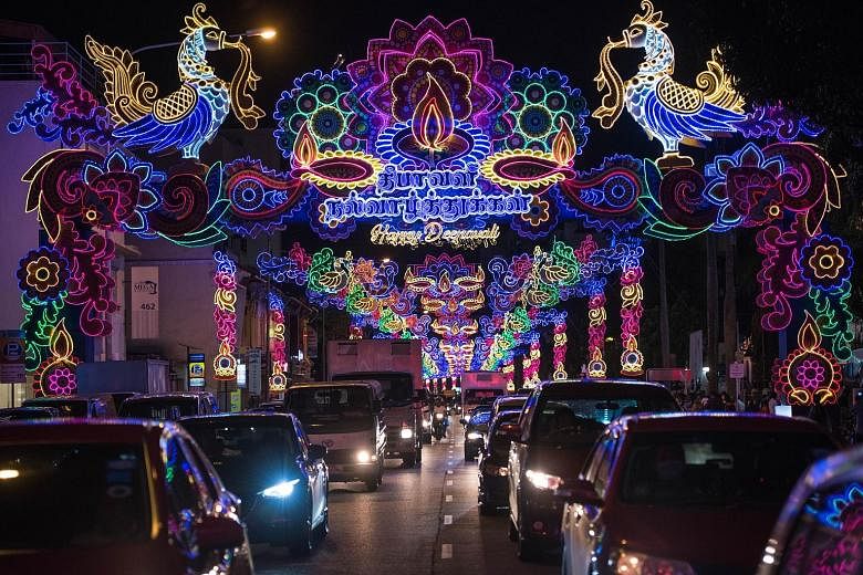 Little India was a blaze of brilliant lights last night, with the colours of the rainbow on dazzling display as the countdown to Deepavali begins. The Hindu Festival of Lights falls on Nov 6, but the festive lights in Tekka, as the area is also known