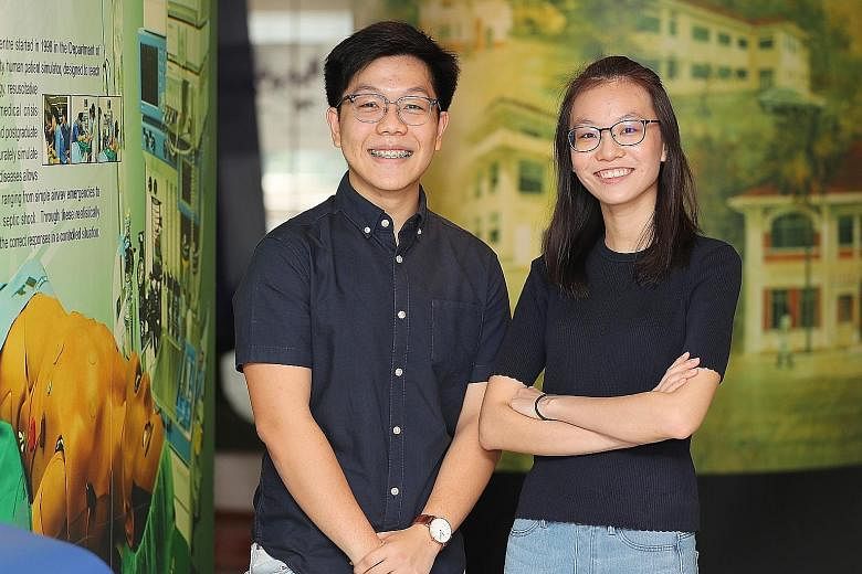 NUS nursing students Benedict Choong and Jessica Tan hope to become advanced practice nurses who are trained in the diagnosis and management of chronic diseases in the future.