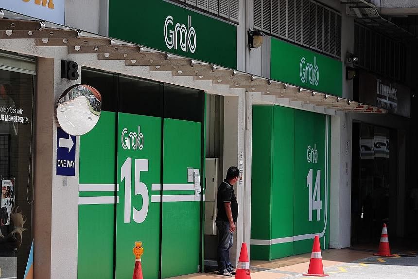 Grab's driver centre in Sin Ming Lane.