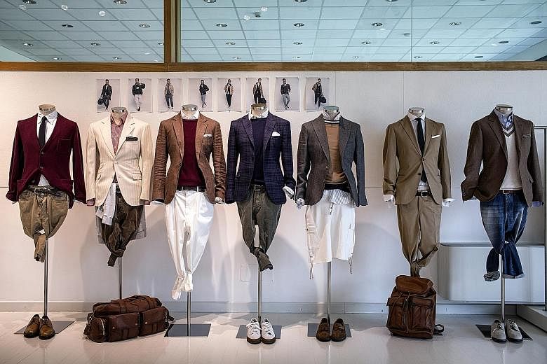 Outfits designed by Brunello Cucinelli at the Cucinelli Headquarters in Solomeo, Italy.