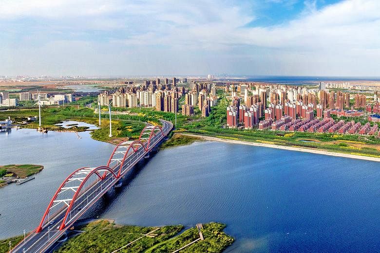 Tianjin Eco-city sits on a 30 sq km plot of land which was heavily polluted when the project was launched 10 years ago. Its master developer said the focus in the next five years is to develop the Eco-city's centre into a green, liveable and smart on