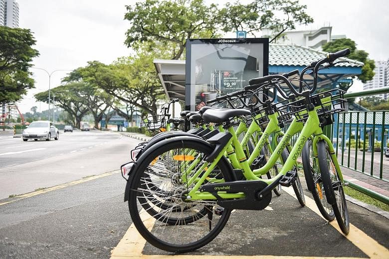 Bike-sharing operator Anywheel has been recalling some of its green bicycles to meet LTA's ceiling of 1,000 shared bicycles that the company has received approval to operate from the end of next month under the new licensing scheme.