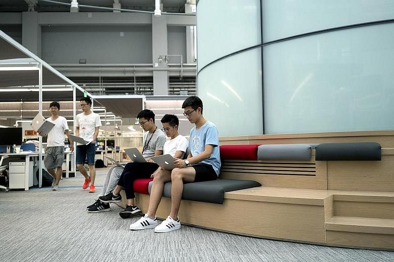 Bytedance employees at the company's headquarters in Beijing. The six-year-old Internet firm is said to be seeking around US$3 billion in the current round of investment.