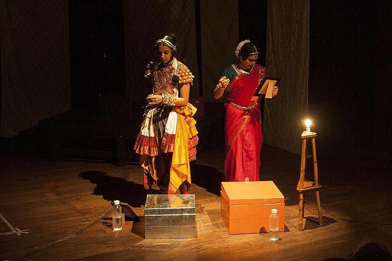 Akshayambara by Dramanon from India examines what happens when roles are reversed in a traditionally male-dominated theatre practice called yakshagana.