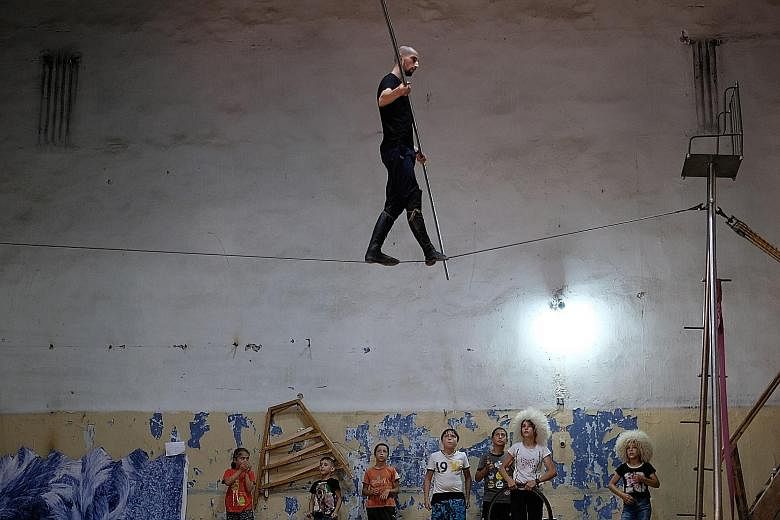 In Makhachkala, children are learning the art of tightrope walking at a circus studio, in an attempt to preserve the tradition.