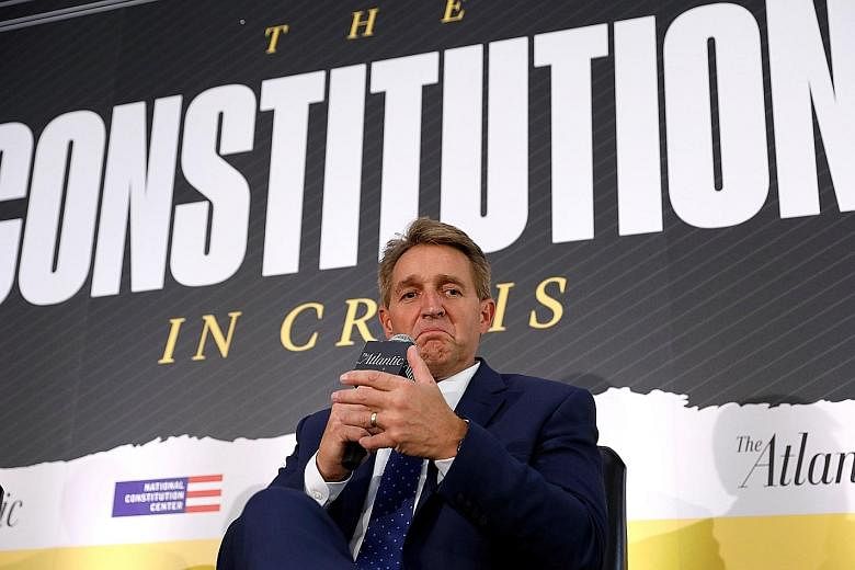 Republican Senator Jeff Flake said he was worried about the performance of Mr Brett Kavanaugh, a conservative federal appeals court judge, before the Senate Judiciary Committee last Thursday.