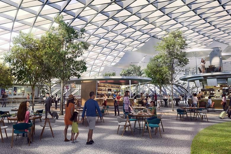 The $1.7 billion Jewel, which is expected to open next year, spans about 137,000 sq m, and is aimed at boosting Changi Airport's status as an air hub. The 10-storey development will feature attractions such as a 40m-high indoor waterfall and a five-s
