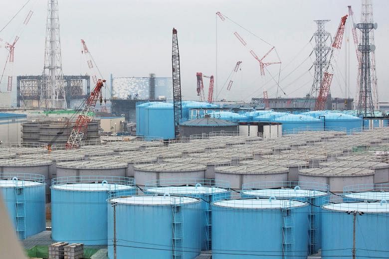 Storage tanks for contaminated water at the Fukushima Daiichi nuclear power plant in Okuma, Japan, as seen early last year.